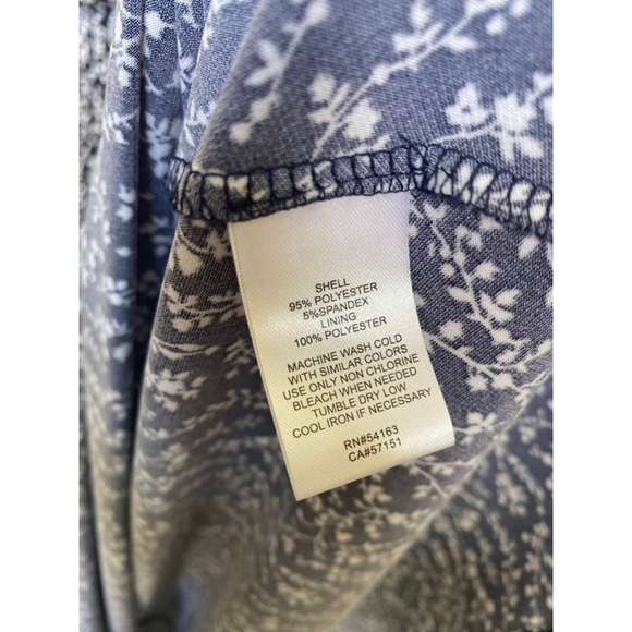 Vintage Jessica H Ditsy Floral Midi Dress Navy Fit & Flare Elegant Wedding Party - Picture 6 of 6